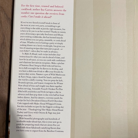 New "Make it Ahead" Hardcover Cookbook - Picture 5 of 13